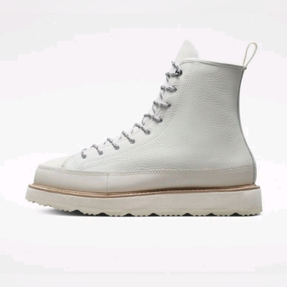 New Converse Chuck Taylor Crafted Leather Boot Hi Egret/Ivory/Pink 173212C W7.5 - Picture 6 of 12